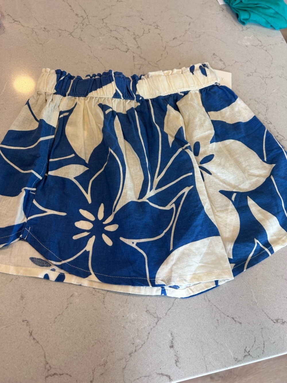 Z Supply Navy & Cream Floral Drawstring Shorts - Picture 4 of 4